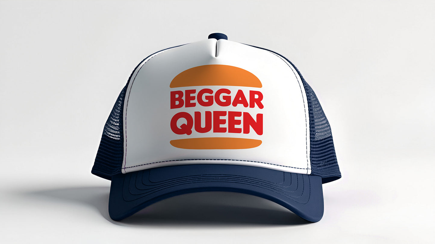 "Beggar Queen" High-Panel Trucker Hat